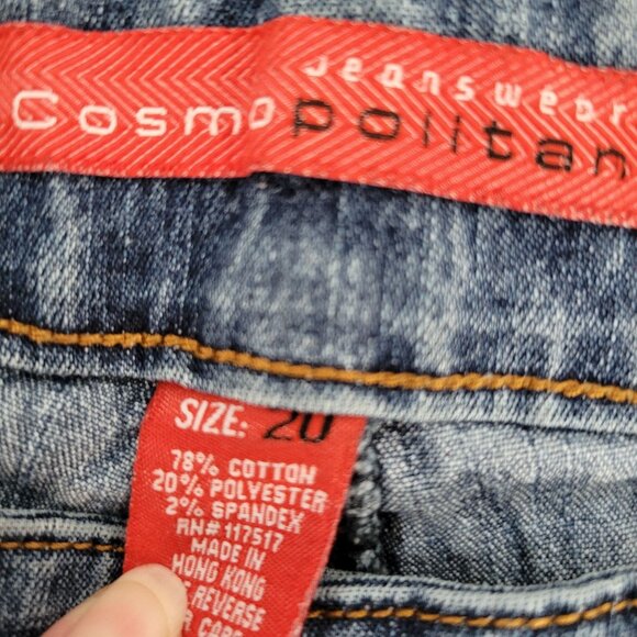 Cosmopolitan Jeanswear Embroidered Womens Blue Jeans Size 20 Low Rise - Picture 9 of 10
